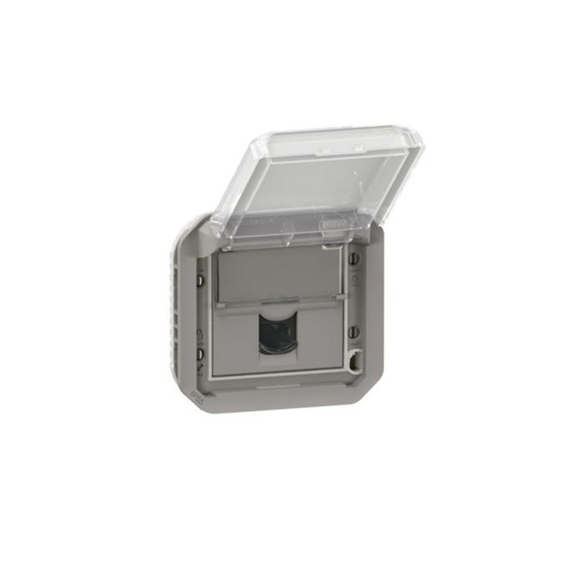 Base RJ45 Cat.6 UTP modular color gris Legrand Plexo