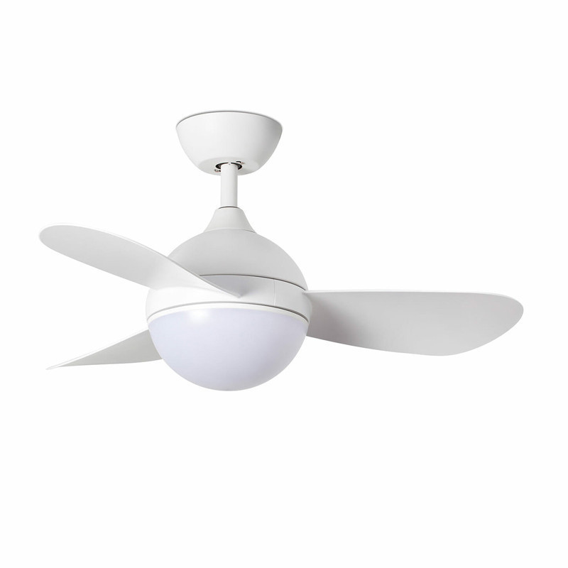 Ventilador de techo Hvar S en blanco con mando de Faro