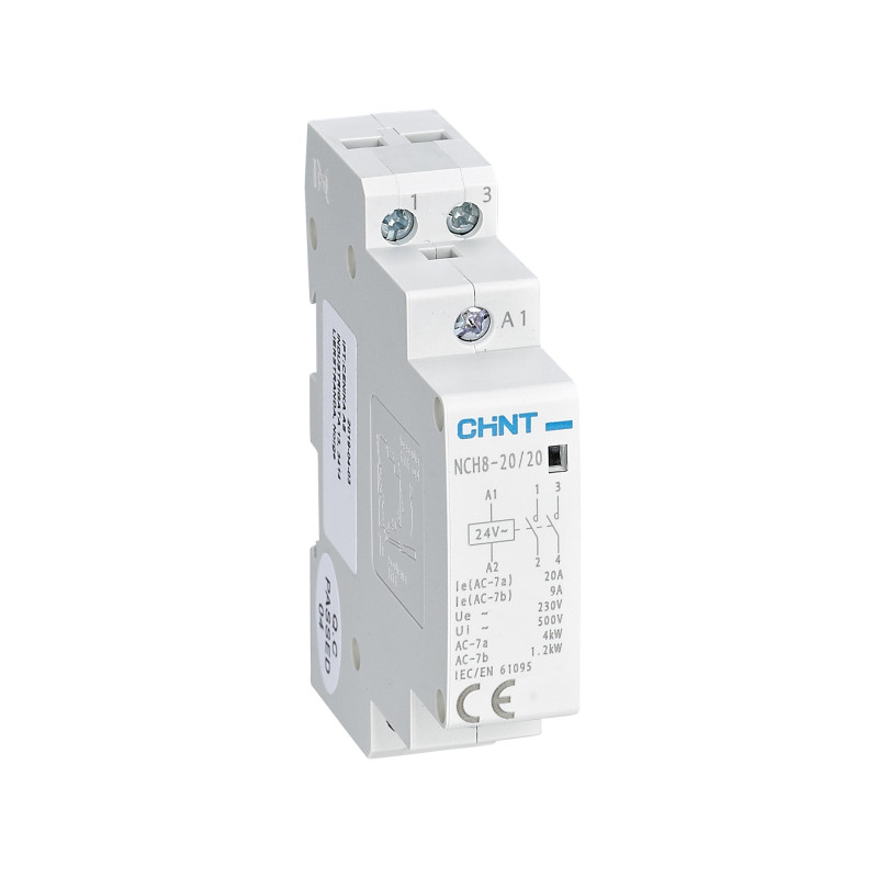 Contactor conexión con.tornillos modular 20A 2NA 24Vca Chint