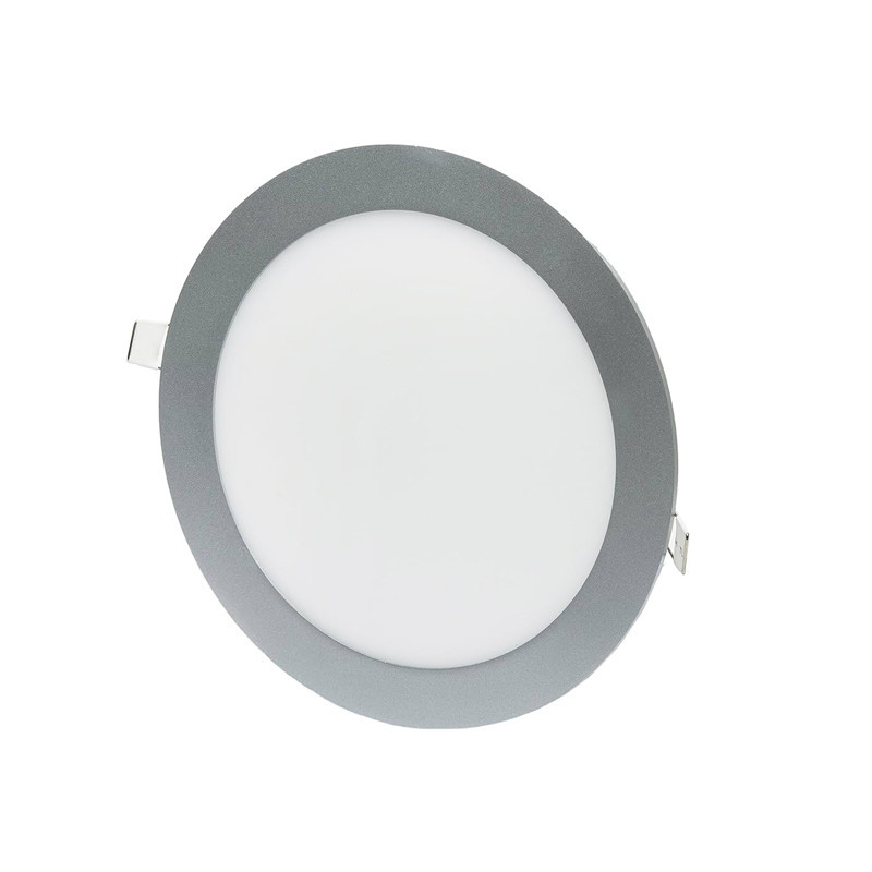 Downlight LED de empotrar redondo 9W color plateado Threeline