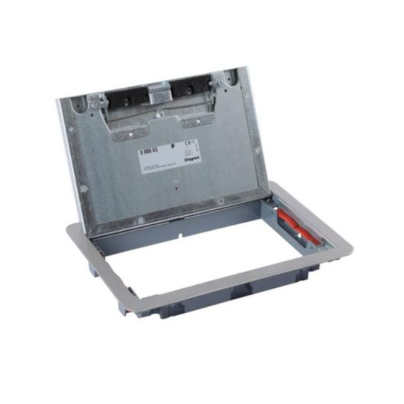 Tapa metal inox para caja suelo rectangular Legrand Lateral