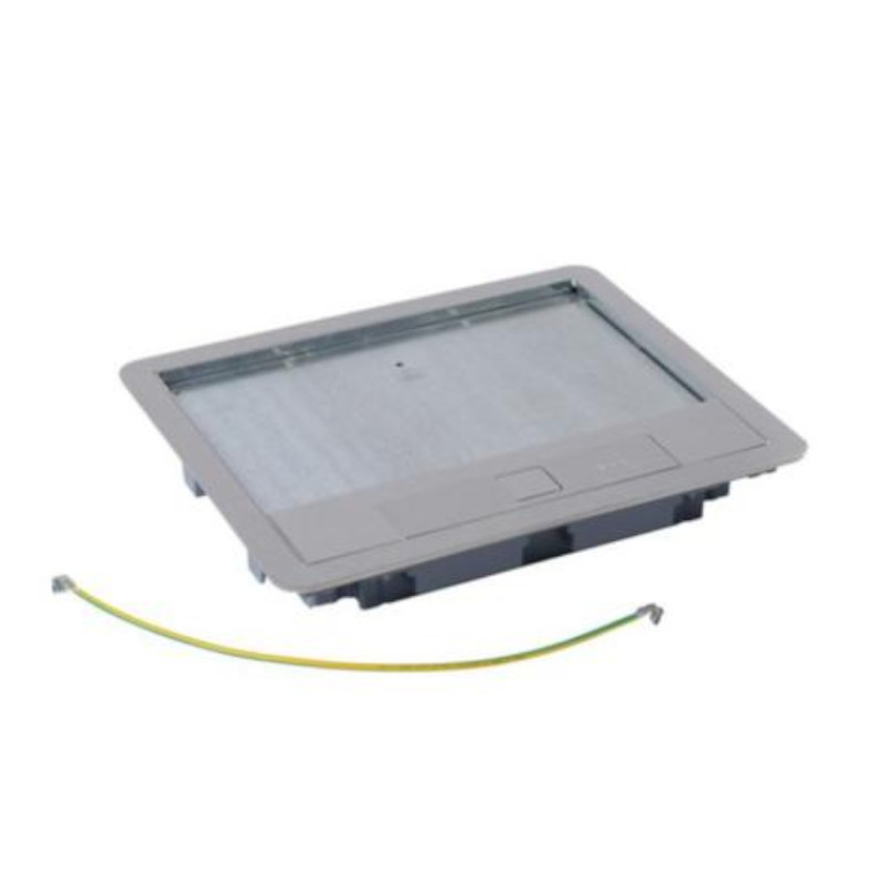 Tapa metal inox 18 módulos para caja suelo rectangular Legrand