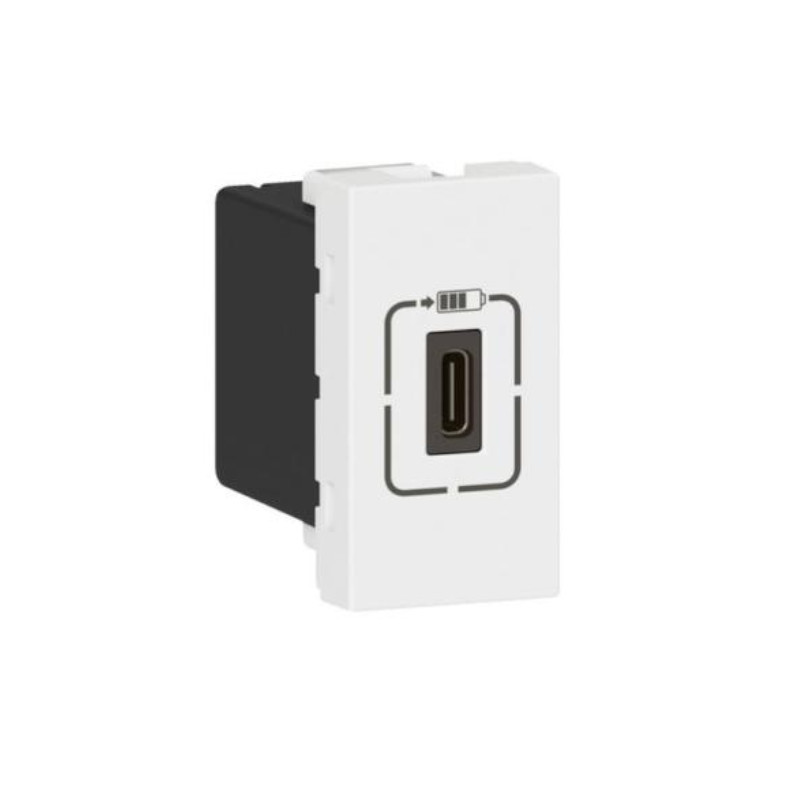 Base cargador USB tipo C 1 módulo o 2 módulos 7.5W blanco Legrand Mosaic